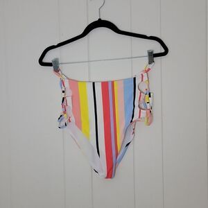 Striped high rise bikini